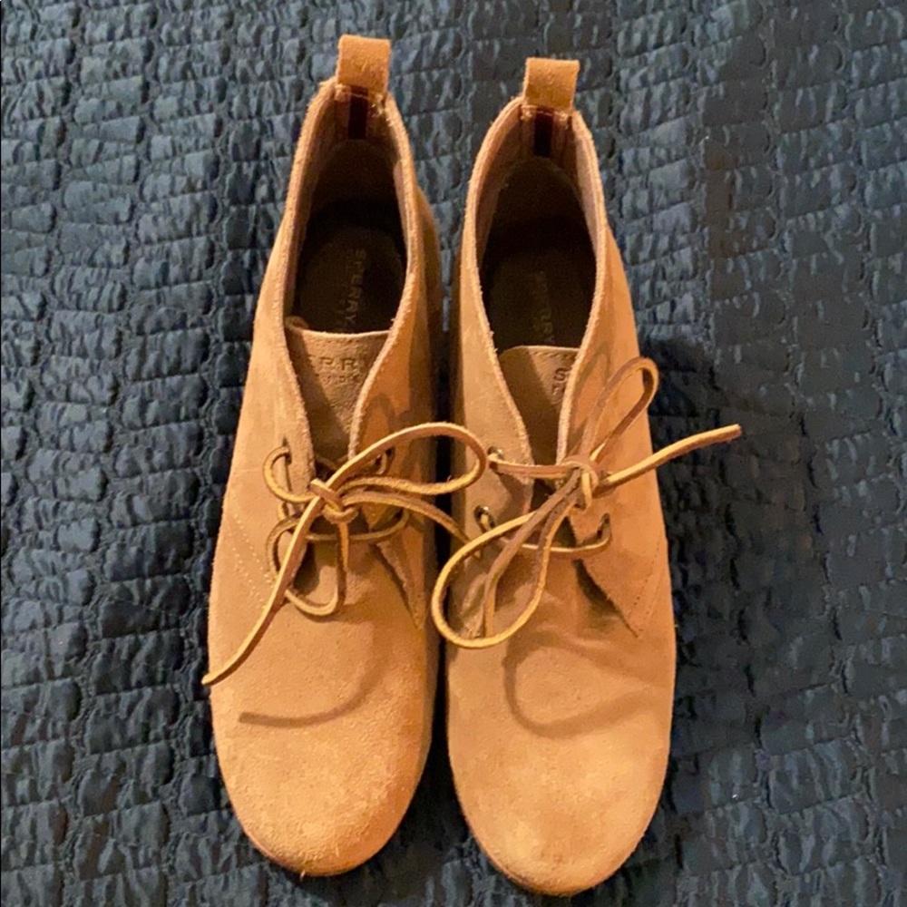 Sperry Suede Wedge Booties